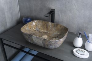 Раковина Gid Mnc333T 54474 накладная под камень глянцевый 46x32.5x13.5