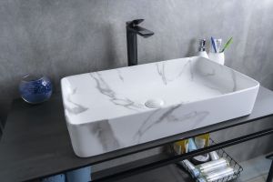 Раковина Gid Mnc396C 54476 накладная под камень глянцевая 60x34x11