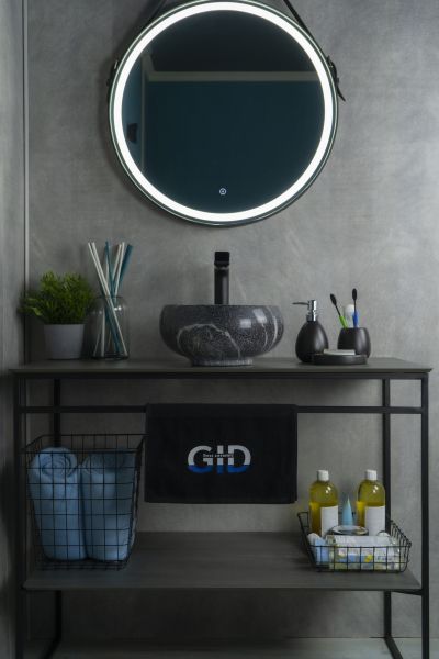 Раковина Gid Mnc480 54432 накладная под камень глянцевая 32x32x15.5