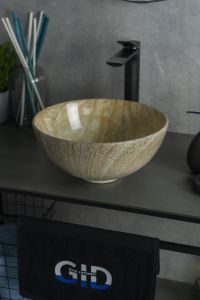 Раковина Gid Mnc488 54436 накладная под камень глянцевая 32x32x14