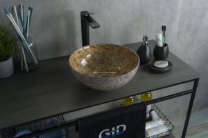 Раковина Gid Mnc489 54437 накладная под камень глянцевая 32x32x14