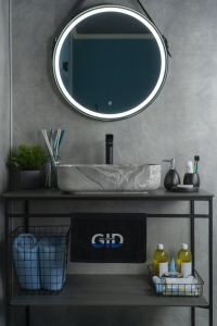 Раковина Gid Mnc597 54458 накладная под камень глянцевая 50x39x13