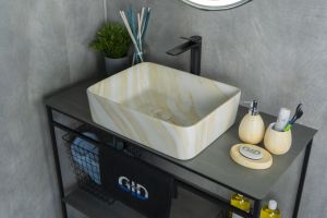 Раковина Gid Mnc600 54459 накладная под камень глянцевая 48x37x13