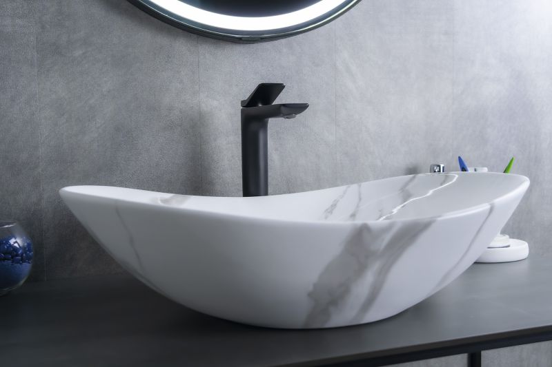 Раковина Gid Mnc811C 54478 накладная под камень глянцевая 61x37x15