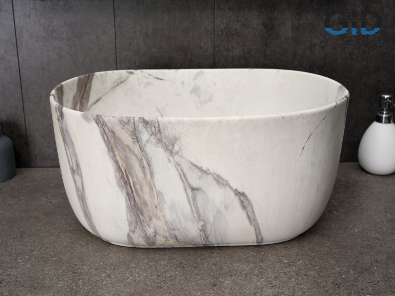 Раковина Gid Mnc9302 54481 накладная под камень матовая 45x32x22
