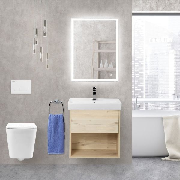 Тумба под раковину BelBagno Neon 60см Pino Bianco NEON-600-1C-SO-PB