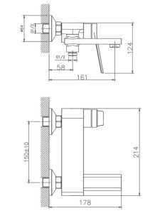 Смеситель для ванны Haiba HB60572 хром