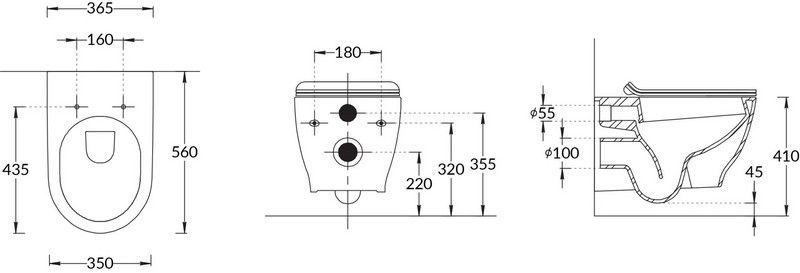 Унитаз подвесной Kerama Marazzi Modula MO.wc.02 безободковый белый