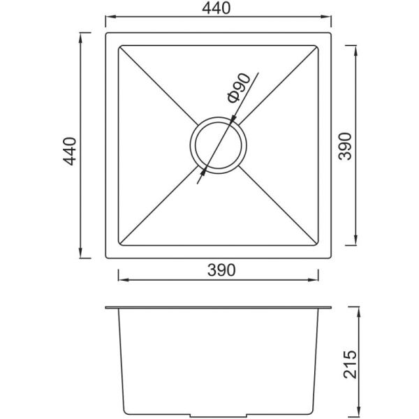 Мойка для кухни с коландером Gappo GS4444-6 чёрный