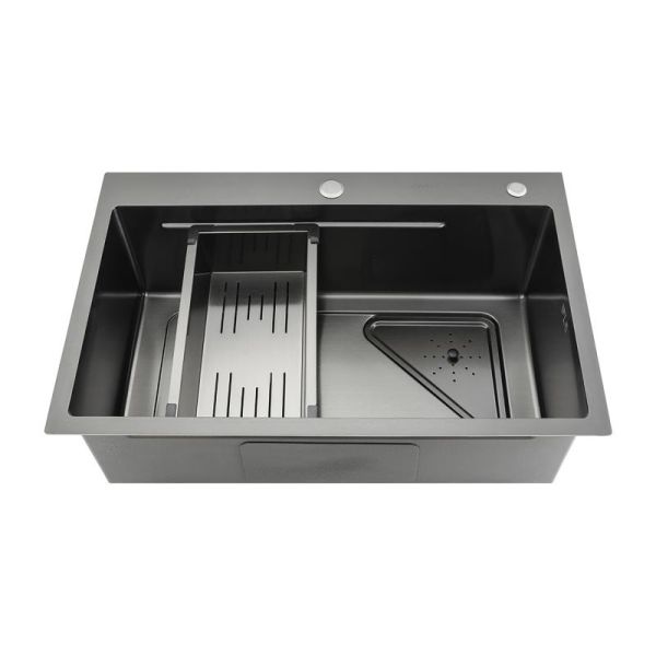 Мойка для кухни с коландером Gappo GS7246-6 чёрный