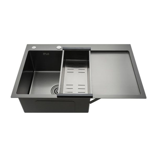 Мойка для кухни с коландером Gappo GS7850-6L чёрный