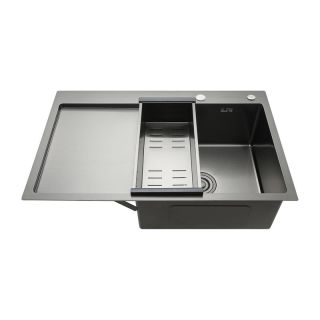 Мойка для кухни с коландером Gappo GS7850-6R чёрный