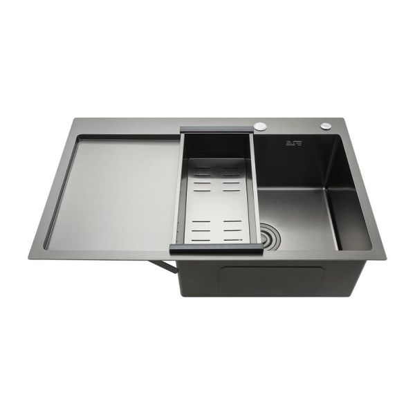 Мойка для кухни с коландером Gappo GS7850-6R чёрный