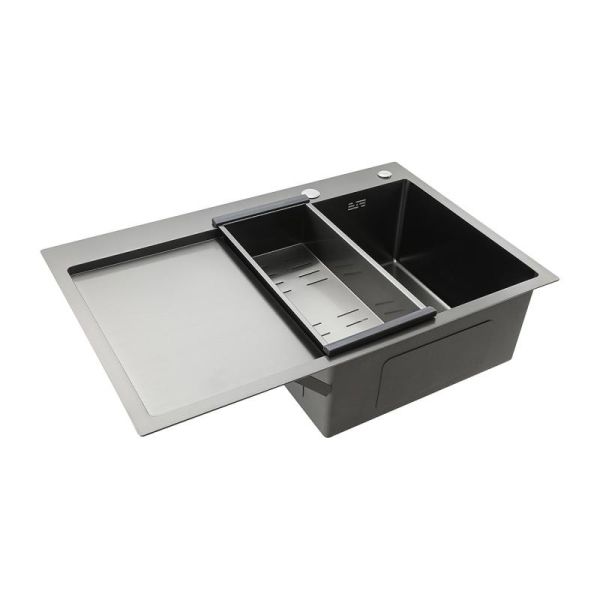 Мойка для кухни с коландером Gappo GS7850-6R чёрный