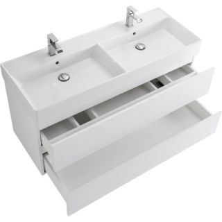 База под раковину Cezares подвесная, под раковину с двумя чашами, с двумя выкатными ящиками, Bianco Ghiaccio, 1200x460x500, MOLVENO 46-120-2C-SO-2-