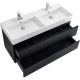 База под раковину Cezares подвесная, под раковину с двумя чашами, с двумя выкатными ящиками, Nero, 1200x460x500, MOLVENO 46-120-2C-SO-2-NR