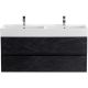 База под раковину Cezares подвесная, под раковину с двумя чашами, с двумя выкатными ящиками, Nero, 1200x460x500, MOLVENO 46-120-2C-SO-2-NR