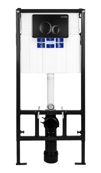 Инсталляция для унитаза Bettoserb Sava Fix Slim SET40006459 клавиша смыва Twin чёрный матовый