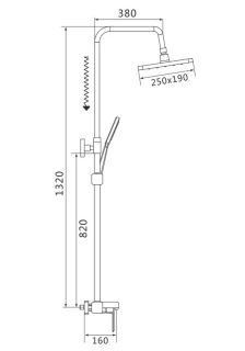 Душевая стойка Shevanik S8836 хром Душевая стойка Shevanik S8836 хром