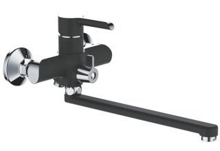 Смеситель для ванны Shevanik S6022H чёрный/хром Смеситель для ванны Shevanik S6022H чёрный/хром