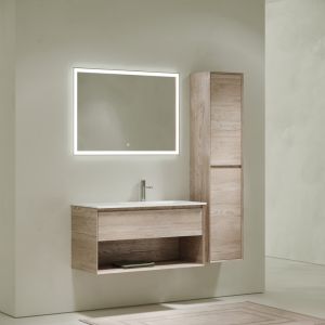 Подвесная тумба под раковину Sancos Marmi 1.0 MR1.0100REG правая 99см дуб галифакс натуральный