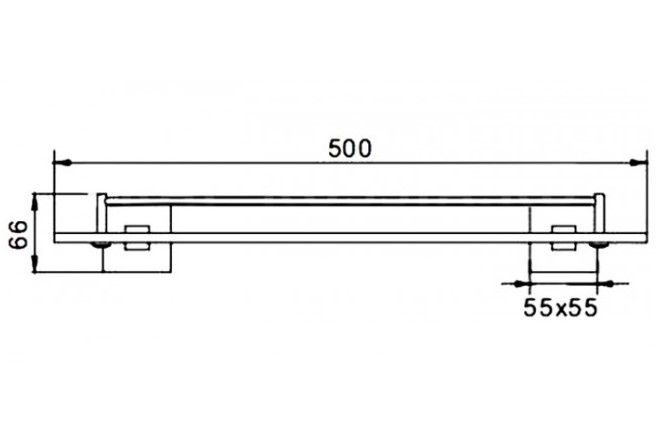 Полка стеклянная Haiba HB8907 чёрный матовый