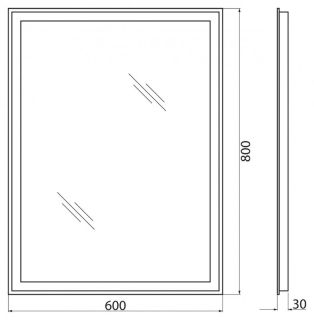Зеркало BelBagno с LED-подсветкой и кнопочным управлением SPC-GRT-600-800-LED-BTN Зеркало BelBagno с LED-подсветкой и кнопочным управлением SPC-GRT-600-800-LED-BTN