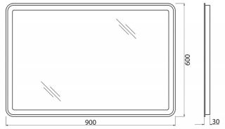 Зеркало BelBagno с LED-подсветкой и кнопочным управлением SPC-MAR-900-600-LED-BTN