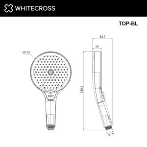 Душевая лейка 3 режима WHITECROSS TOP-NIB брашированный никель