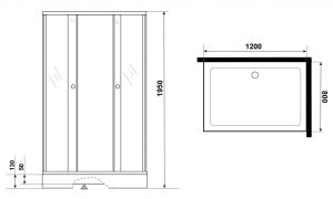 Душевой уголок Niagara NG-012-14QT с поддоном 120x80см чёрный/тонированное