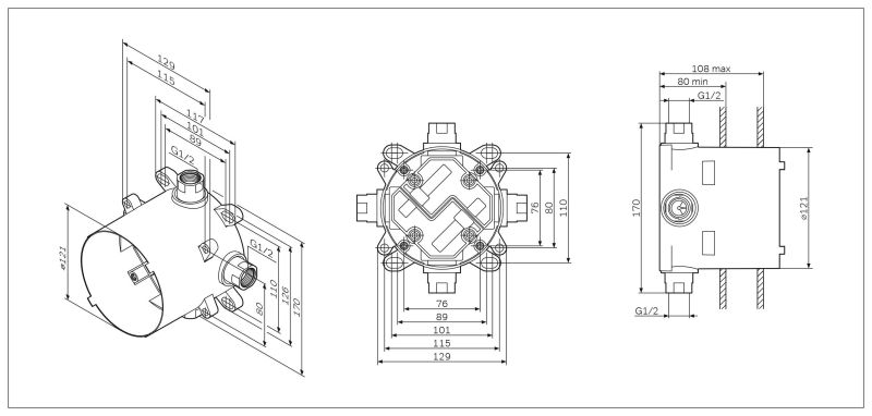 Монтажная коробка Am.Pm F100100 MultiDock