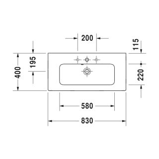 Раковина Duravit ME by Starck 2342830000 Белая 83 см Раковина Duravit ME by Starck 2342830000 Белая 83 см
