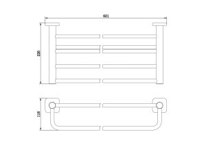 Полка для полотенец  Wonzon & Woghand WW-V1901-GM тёмный графит