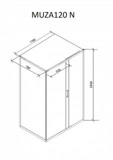 Душевая перегородка CeruttiSpa MUZA120 N (80x120x195)