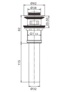 Донный клапан Rose RS14 хром Донный клапан Rose RS14 хром