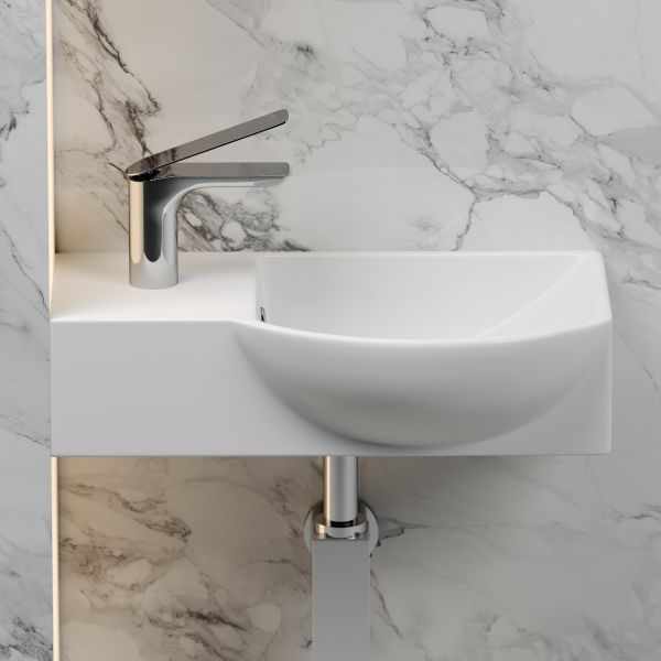 Подвесная раковина Ceramica Nova Element CN6039R 40см отверстие под смеситель слева белый