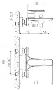 Смеситель для ванны ESKO Baku BK 54 хром