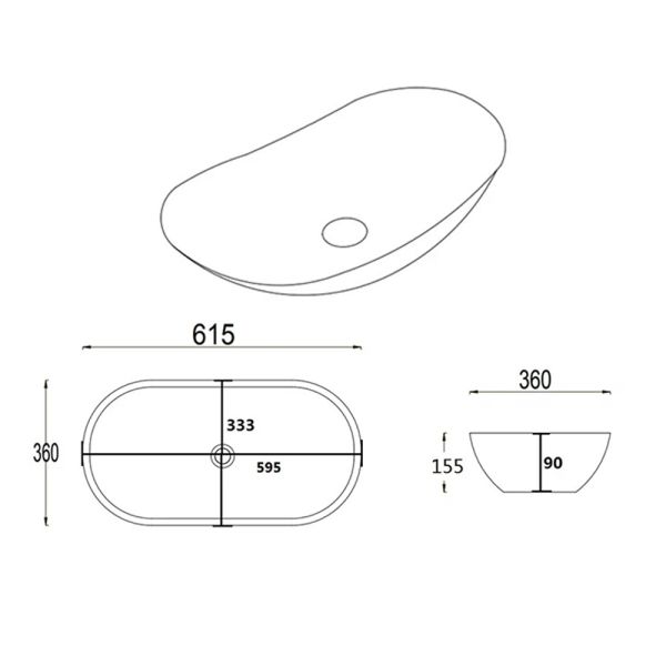 Раковина чаша Velvex 7811AMW, белый