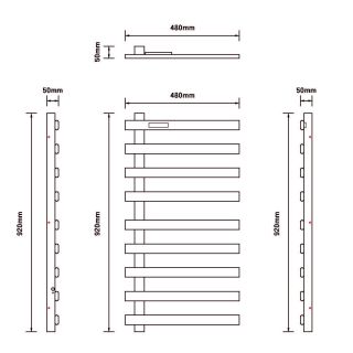 Полотенцесушитель электрический Black & White Moon 355BI