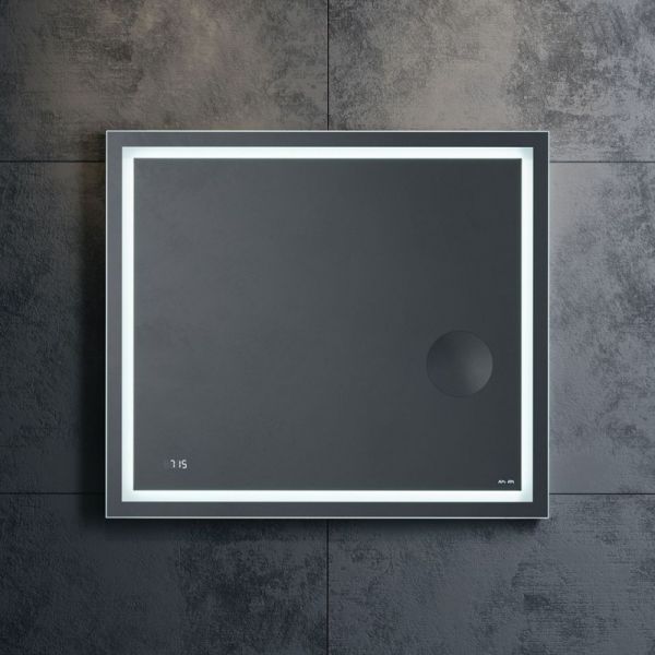 Зеркало Am.Pm Gem M91AMOX0803WG с LED-подсветкой и часами  80 см