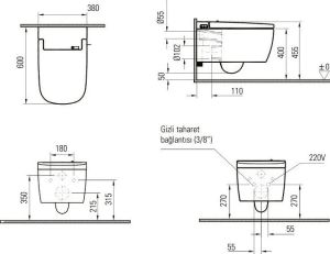 Унитаз Vitra V-Care 5674B003-6194 подвесной