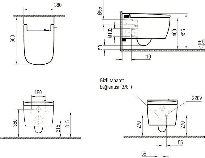 Унитаз Vitra V-Care 5674B003-6194 подвесной