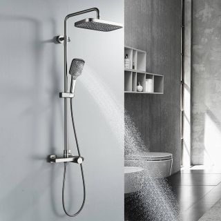 Душевая стойка Rose R1896T-6 с термостатом пепельный Душевая стойка Rose R1896T-6 с термостатом пепельный