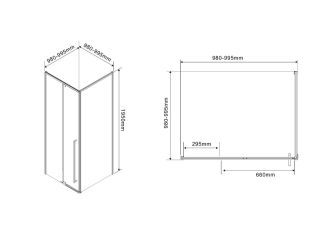 Душевой уголок Azario Male AZ-J50-100-BGL-CL 100x100 см профиль брашированное золото стекло прозрачное