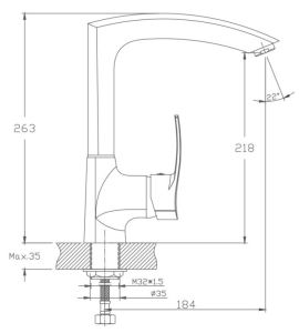 Смеситель для кухни Haiba HB4070 хром