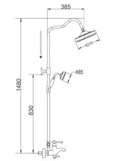 Душевая стойка Rose R0136Q бронза Душевая стойка Rose R0136Q бронза