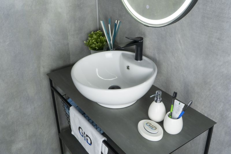 Раковина Gid N9001 51101 накладная белая 45x45x17