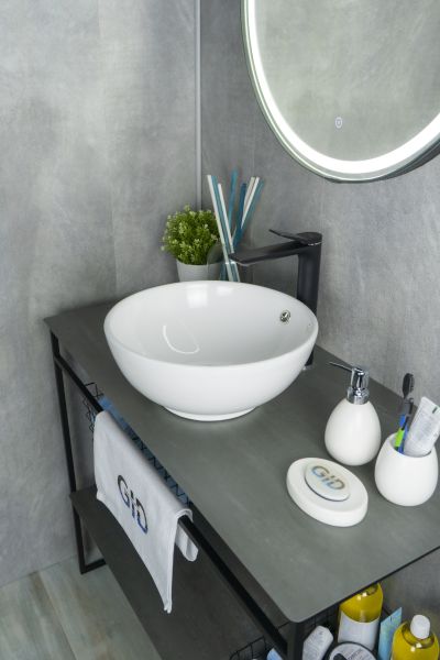 Раковина Gid N9002 51102 накладная белая 38.5x38.5x15