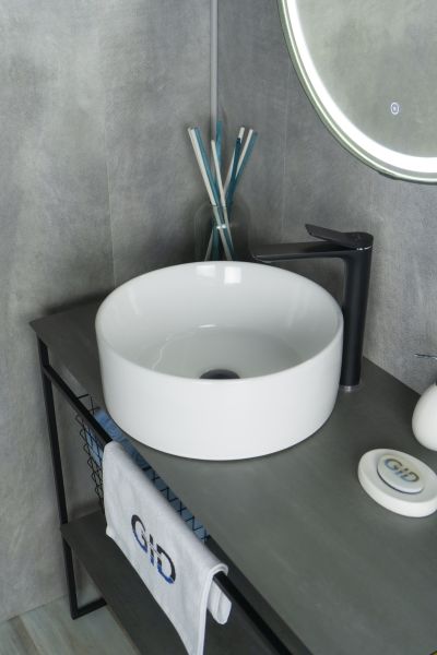 Раковина Gid N9011 51105 накладная белая 40x40x15