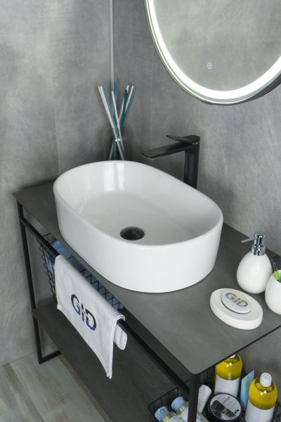 Раковина Gid N9025 51111 накладная белая 56x35x14